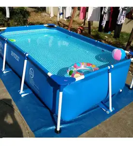 Gran oferta 28271 2,6 M estante de tubería Rectangular piscina grande para niños piscina de agua para adultos piscinas de jardín al aire libre familiar