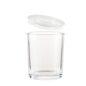 Zinc Alloy <b>Lid</b> Clear Glass Luxury Cylinder Candle Jars Heat Resistant Eco-Friendly Reusable Lightweight High Quality Christmas - Product Image 1