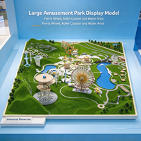 Grand modèle d'exposition architectural moderne en plastique ABS pour parcs d'attractions, destiné aux hôtels et appartements : Grande Roue et Montagnes Russes