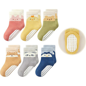 Chaussettes antidérapantes pour bébés et tout-petits avec picots, motif ours <span class=keywords><strong>de</strong></span> dessin animé, en coton, longueur mi-mollet, pour la marche, <span class=keywords><strong>vente</strong></span> en gros - Product Image 5