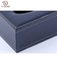 Boîte à mouchoirs en cuir de luxe pour voiture, style nordique cubique, impression de logo personnalisable, rangement facile pour CD, pour la maison, le bureau, l'hôtel, la salle de bain