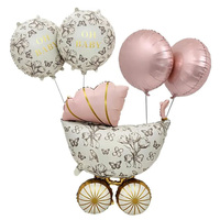 Ballons en aluminium rose mat 2026 Pastel pour bébé fille, thème Dinosaures et Ours, pour décoration de fête 1er anniversaire et baby shower
