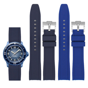 <span class=keywords><strong>Bracelet</strong></span> de montre incurvé de 22 mm pour <span class=keywords><strong>Swatch</strong></span> X Blancpain, bracelets de montre en silicone imperméables pour <span class=keywords><strong>bracelet</strong></span> Rolex - Product Image 1