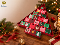 Boîte de calendrier de l'avent de Noël de luxe personnalisée, 24 jours de compte à rebours, emballage cadeau, directement de l'usine