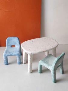 Eco-friendly Plastic Odor-free Movable Nordic Design Children's Chair Backrest Table-and-chair Set Kindergarten-sized <b>Stool</b> Play - Product Image 5
