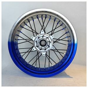 Ruedas Supermoto para KTM EXC SXF 125 <span class=keywords><strong>250</strong></span> 450, 17 Pulgadas, Mazas CNC Billet, Llantas de Aluminio, Azul Claro, 17x3.5 17x5.0, Juego de Ruedas Motard para Carreras - Product Image 6
