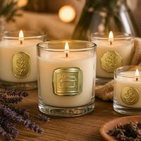 Étiquettes de marque incurvées imprimées avec logo personnalisé pour les flacons de parfum, l'aromathérapie et les emballages cadeaux de bougies parfumées, 300 pièces, modèle RN-022