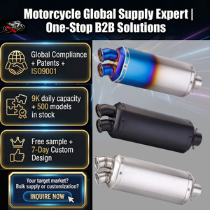 Silencieux d'échappement à double sortie en acier inoxydable pour moto à grande cylindrée, pour NINJA400 Yamaha R3 <span class=keywords><strong>Z125</strong></span> Ninja250 300SR - Product Image 1