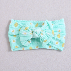 Bandeaux turbans en Nylon pour filles, serre-<span class=keywords><strong>oreille</strong></span> avec câble tricoté, nœuds imprimés, avec doublure princesse, déguisement Parent-enfant - Product Image 3