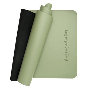 Alfombrilla de Yoga Personalizada al por Mayor con Correa, Alfombrilla de Yoga de Goma Natural PU Verde y Dorada de Alta Gama Premium - Product Image 1