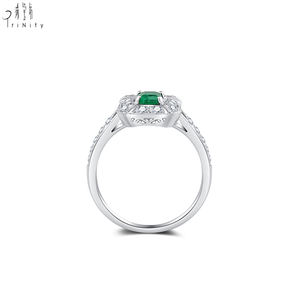 แหวนเพชรแท้ทรงเหลี่ยมมรกต ทองคำขาว 18K คุณภาพสูง ดีไซน์หรูหรา สไตล์วินเทจ สำหรับงานแต่งงาน ใส่ได้ทั้งชายและหญิง - Product Image 4