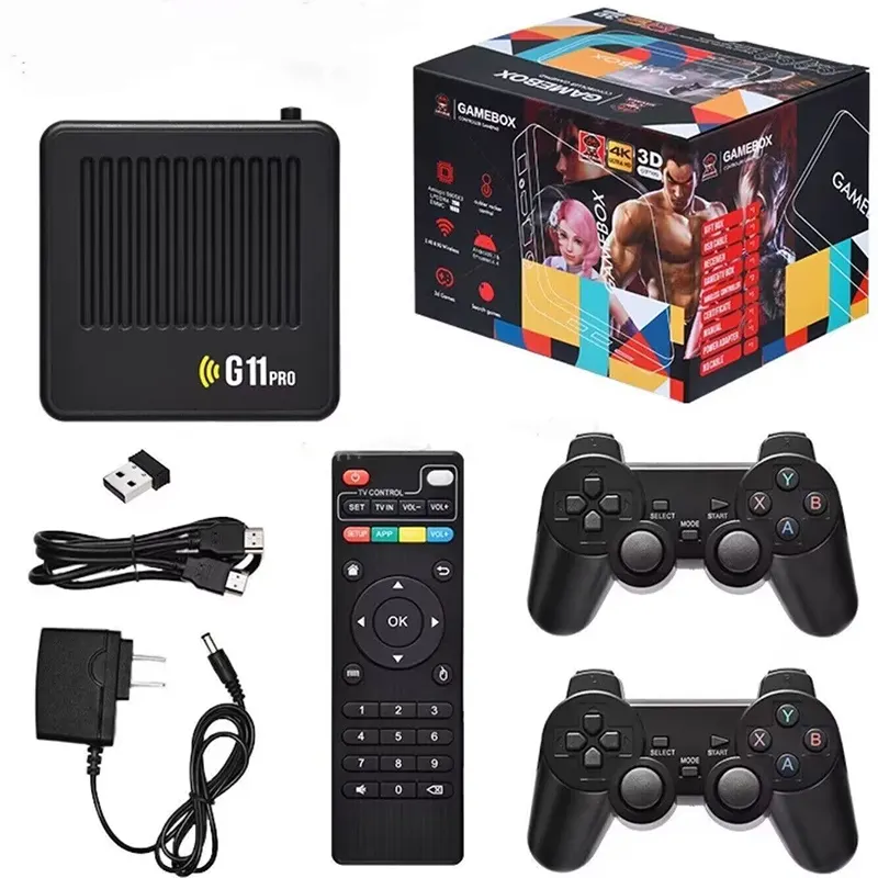 Newest G11 PRO Game Stick 4K Output Double Controller Gamepad Retro Video HD 64GB 128GB Game Console