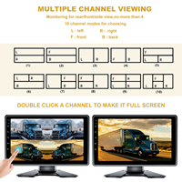 HOPE Perekam Video Layar Sentuh IPS 2.5D 10 Inci H.264 4CH Full HD BSD DVR Garansi 1 Tahun 9-36V Tahan Air untuk Pengawasan Truk
