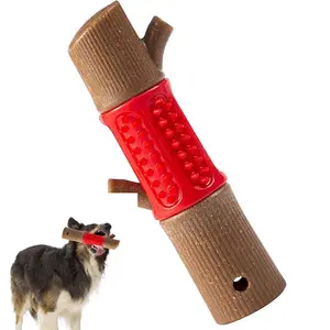 Tidak dapat dihancurkan kuat tahan lama melengking interaktif anjing mengunyah, mainan anak anjing gigi mengunyah tongkat jagung untuk pengunyah agresif/