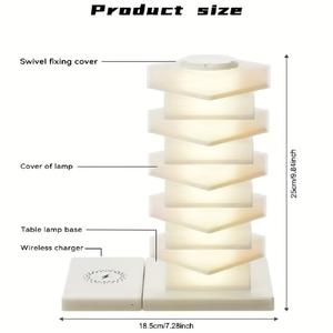 Lampe de bureau RGB avec fonction de changement de couleur sans fil, lampe de table tactile pour chevet, veilleuse à dégradé, décoration d'ambiance pour la maison - Product Image 6