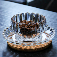 Assiette en Verre Style Japonais Moderne pour Fruits Secs, Bols en Verre pour Desserts Glacés et Assaisonnements, pour Cuisine et Maison