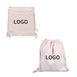 2025 Canvas Promotion Large Capacity Plain Cotton <b>Drawstring</b> Bag <b>Backpack</b> for Outdoor - Product Image 2