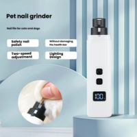 Nagelschleifer für Haustiere, Elektrischer Nagelschleifer für Katzen und Hunde, Leiser, Geräuscharm, LED, 2 Geschwindigkeiten, Diamantschleifstein, Wiederaufladbar, USB Typ C
