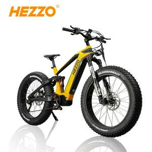 2024 Hezzo 26Inch Koolstofvezel Ebike 52V 1000W Bafang M620 Middrive 21ah Lg 21700 Elektrische Fiets Dikke Band Emtb Gratis Verzending