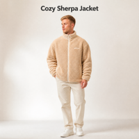 Vestes en polaire sherpa de haute qualité, douces et chaudes pour l'hiver, avec poche zippée, logo personnalisé en polyester, vente en gros