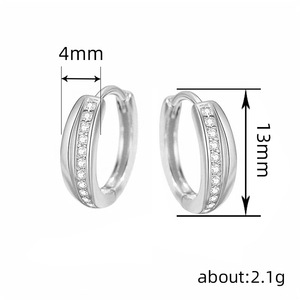 Orecchini a Cerchio Line Hoop per Donne, Accessori per Orecchie Classici per Uso Quotidiano - Product Image 4