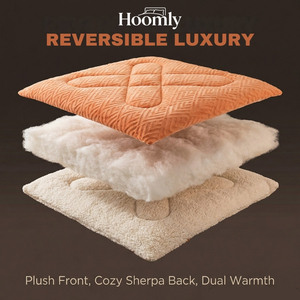 Selimut Hoomly Berkualitas Tinggi 100% Poliester Bulu Halus Hangat Motif Burn Out Milk Fleece 240*260cm Set Sprei Untuk Musim Dingin Kamar Tidur Rumah - Product Image 6