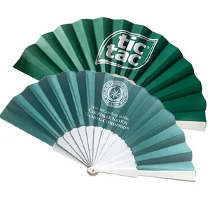 High Quality Promotion Advertising Plastic Plain Handheld Fan Folding Plastic Paper Fan