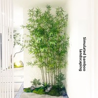 Nuevo biombo decorativo de bambú artificial estilo chino para interiores/exteriores, decoración de muebles suaves, separador de espacios con follaje denso.