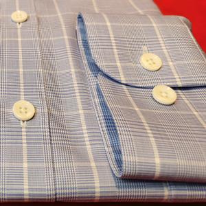 Camisa de Vestir Casual para Hombre, 100% Algodón, Diseño a Cuadros <span class=keywords><strong>Prince</strong></span> of Wales, Blanca, Corte Personalizado ODM, Transpirable para Verano - Product Image 6