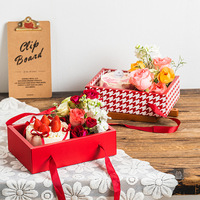 Fabriek Groothandel Hoge Kwaliteit Rechthoek Aardbei Bloem Fruit Cake Voedsel Doos Met Helder Venster