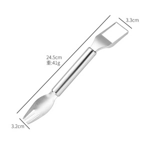 Juego de 3 Cortadores de Sandía de Acero Inoxidable, Tenedor de Frutas de Doble Cabeza, Apto para Lavavajillas, Utensilio de Cocina - Product Image 2