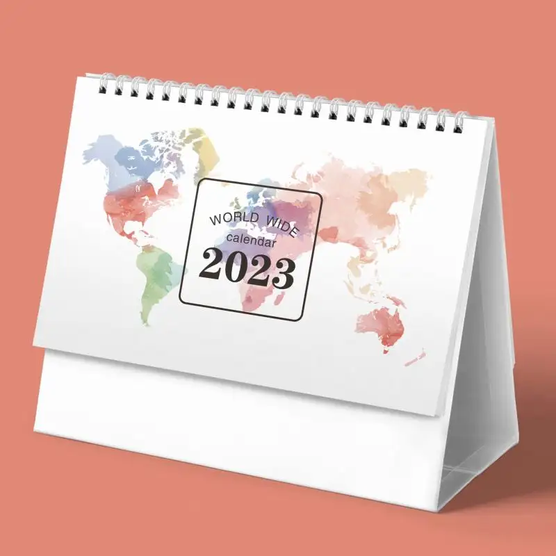 New Fashion Cute Calender 2023 Custom Mini Paper Affirmation Table Top Chinese Lunar Calendar