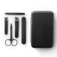 Étui de voyage 5 pièces Kit de voyage de toilettage des ongles de précision lime à ongles coupe-ongles en acier inoxydable ensemble de manucure