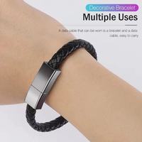 Bracelet de chargeur de données de bracelet de chargeur de bracelet tressé en cuir 60W pour Android pour le câble de type C