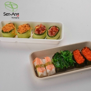 Senang02-contenedor de cartón para llevar, bandeja de Sushi de bambú, varios tamaños, precio de fábrica - Product Image 5
