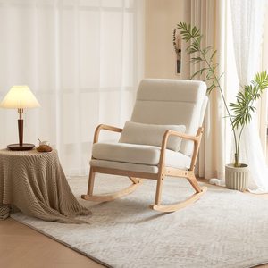Mid Century Accent Chair with High Backrest Removable Glider Rocker for <strong>Nursery</strong> <strong>Armchair</strong> with Lumber Pillow for Living Room - Product Image 6