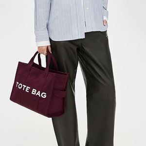 Sac fourre-tout portable en toile de coton écologique pour femme, taille moyenne, broderie personnalisée, fermeture éclair, idéal pour les voyages hiver, printemps, été, automne - Product Image 2