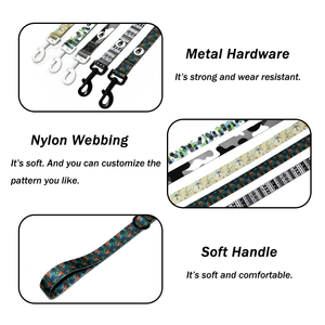Venta al por mayor patrón de impresión de diseño personalizado para mascotas <span class=keywords><strong>Collar</strong></span> de perro y correa Set de <span class=keywords><strong>2</strong></span> en 1 Reversible arnés - Product Image 4