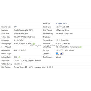 Proveedor panel LCD Resolución de 9,4 pulgadas 640*480 Nuevo Paneles de visualización de grado industrial originales de la marca de la pantalla LCD - Product Image 3