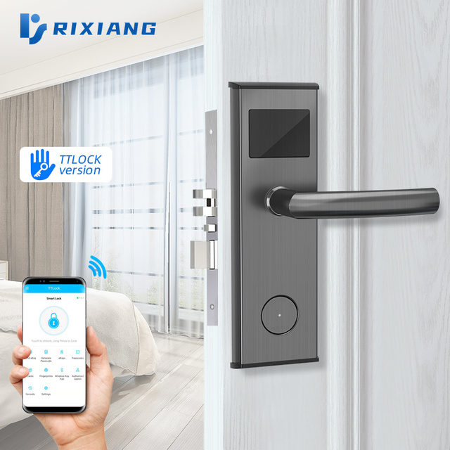 RF Key Card Reader Rfid Intelligent Wooden Door Locks System Keyless Electronic Price Manufacturer Digital Smart Door Hotel Lock