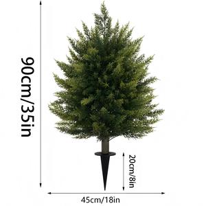 Decoración de boda, árboles de ciprés artificiales, ciprés <span class=keywords><strong>italiano</strong></span> artificial, plantas artificiales redondas resistentes para interiores y exteriores, maceta de metal. - Product Image 3