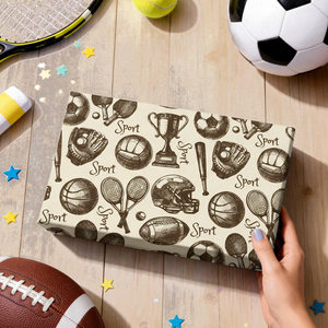 Papier cadeau sportif à thème dessin animé, papier cadeau pour championnats d'enfants, disponible en gros et personnalisable - Product Image 4