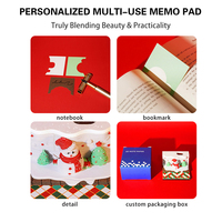 Bloc-notes adhésif rond 3D personnalisé en papier à feuilles mobiles, notes autocollantes, art de découpe DIY, lavable, Père Noël pour cadeau de Noël