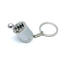 Porte-clés de levier de vitesse personnalisé avec logo, en acier inoxydable, modèle de pièce automobile, avec impression UV sérigraphiée, style tendance