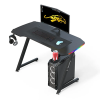 Table de jeu Wquantum en promotion avec éclairage LED RGB, bureau d'ordinateur pour joueurs