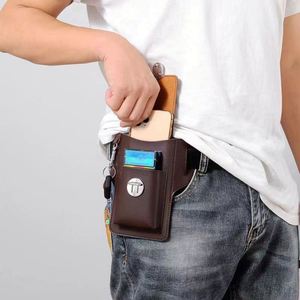 Usa Mairun Unisex Construction Site Work Mobile Phone PU Leather <b>Case</b> Burden Reduction <b>Sewing</b> Line Polyester Lining Cigarette - Product Image 3