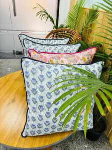 Hand Block Print <b>Pillow</b> Cover Floral Cotton Boho Cushion Design Cotton Fabric <b>Throw</b> <b>Pillow</b> Covers for Wholesale Price - Product Image 2