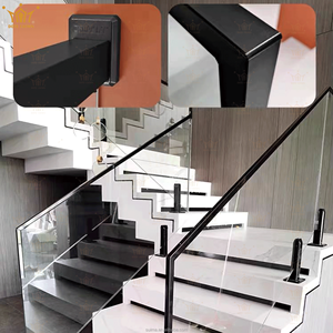 Balustrades modernes et simples <span class=keywords><strong>en</strong></span> <span class=keywords><strong>verre</strong></span> pour villa Base noire <span class=keywords><strong>en</strong></span> acier inoxydable Clôture de piscine <span class=keywords><strong>en</strong></span> <span class=keywords><strong>verre</strong></span> sans rebord Balcon - Product Image 2