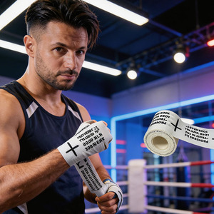 Bande <span class=keywords><strong>de</strong></span> contention athlétique personnalisable Xingda en coton rigide pour MMA, grappling, gym, <span class=keywords><strong>boxe</strong></span> <span class=keywords><strong>avec</strong></span> logo imprimé sur mesure - Product Image 2