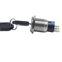 Interruptor de 3 posiciones de acero inoxidable, pulsador industrial